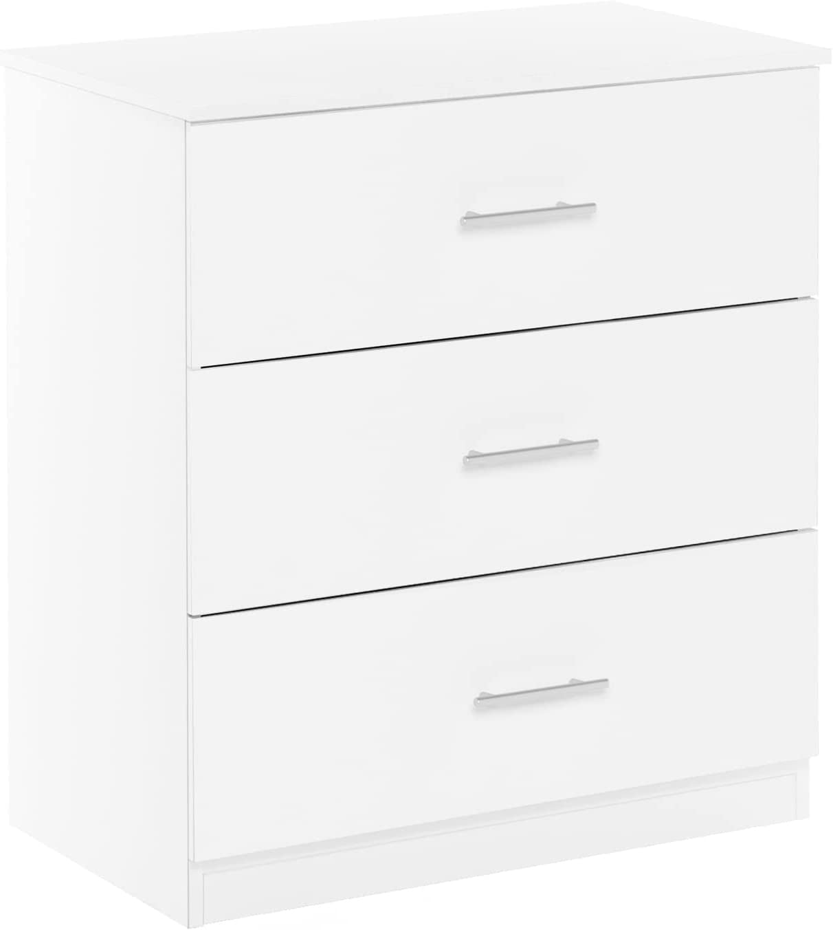 Simple White 3-Drawer Dresser with Handle-0