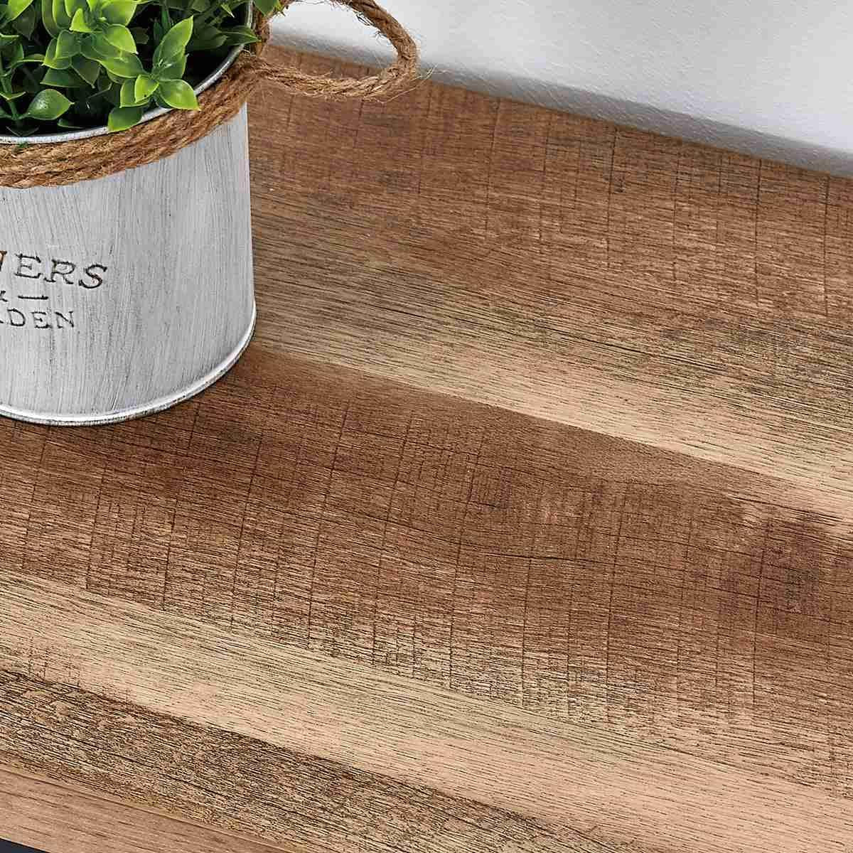 6 Cube Storage Organizer with Shelf, Long Wood and Metal Cubby Bookcase, Industrial Horizontal Bookshelf (Rustic Oak, 47 Inch)-4