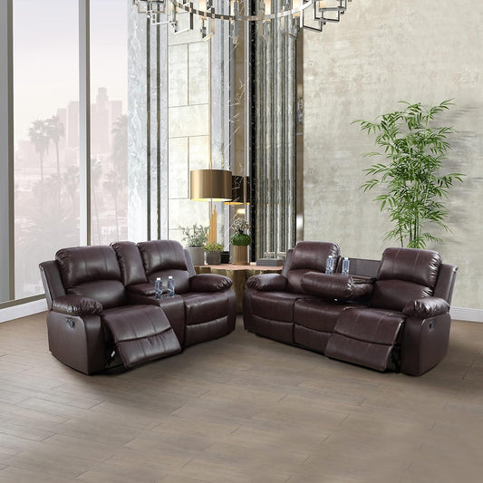 Alpine Living Room Recliner Set Include Love Seat, Sofa, 2-Piece-0