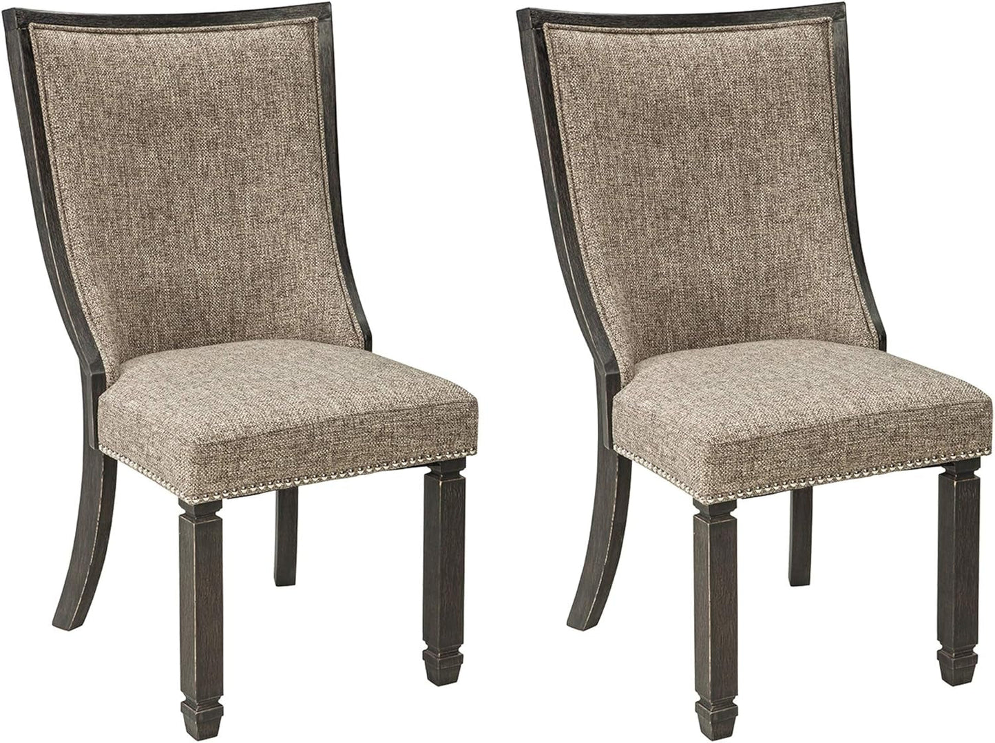 Tyler Creek Urban Farmhouse Upholstered Dining Chair, 2 Count, Almost Black-0