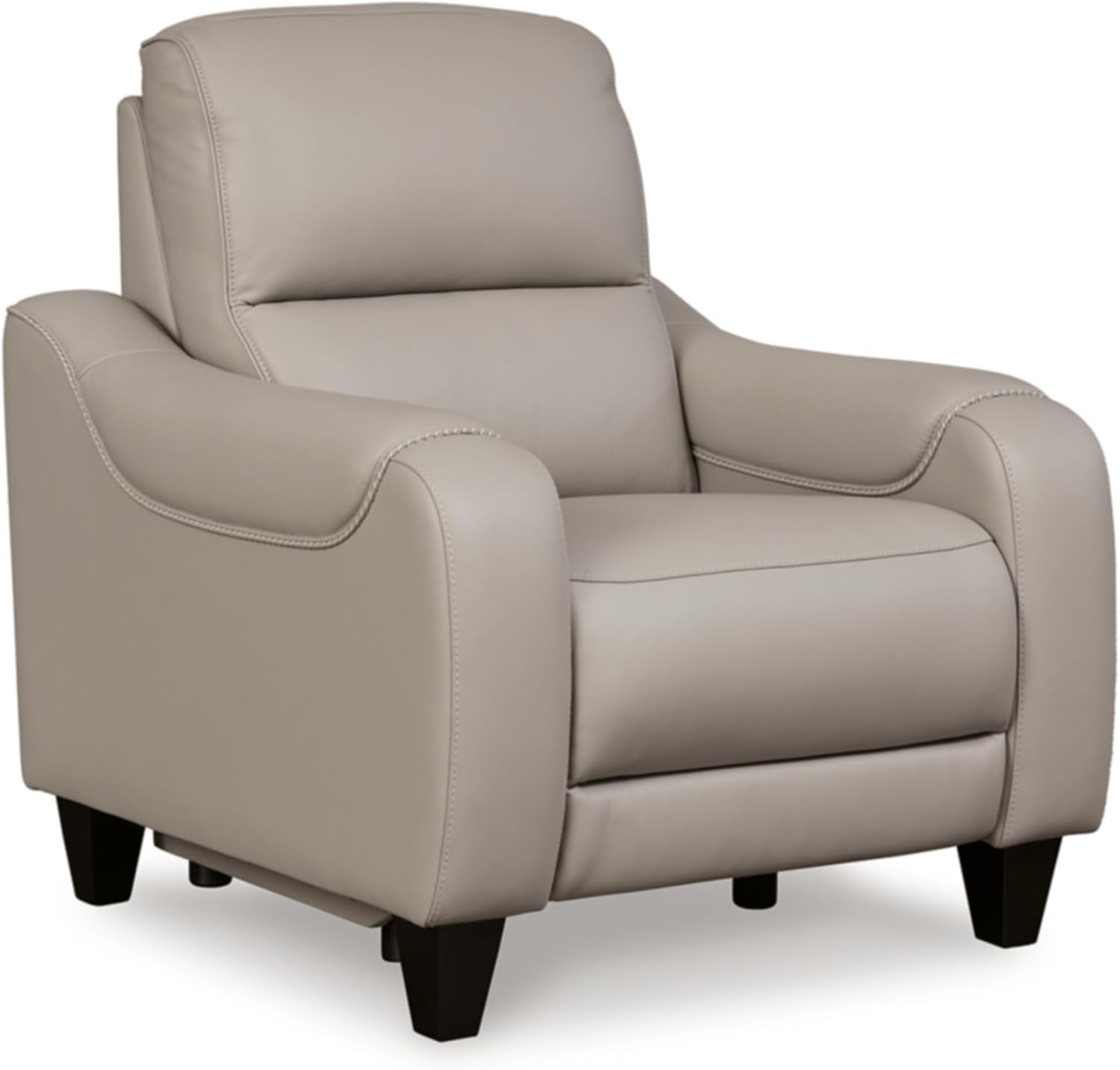 Mercomatic Contemporary Leather Match Wall Hugger Power Recliner with Adjustable Headrest and USB Ports, Light Gray-0