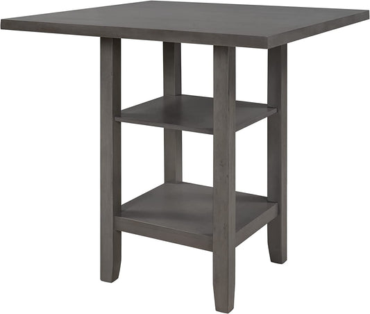 Gray Square Counter Height Distressed Dining Table-0