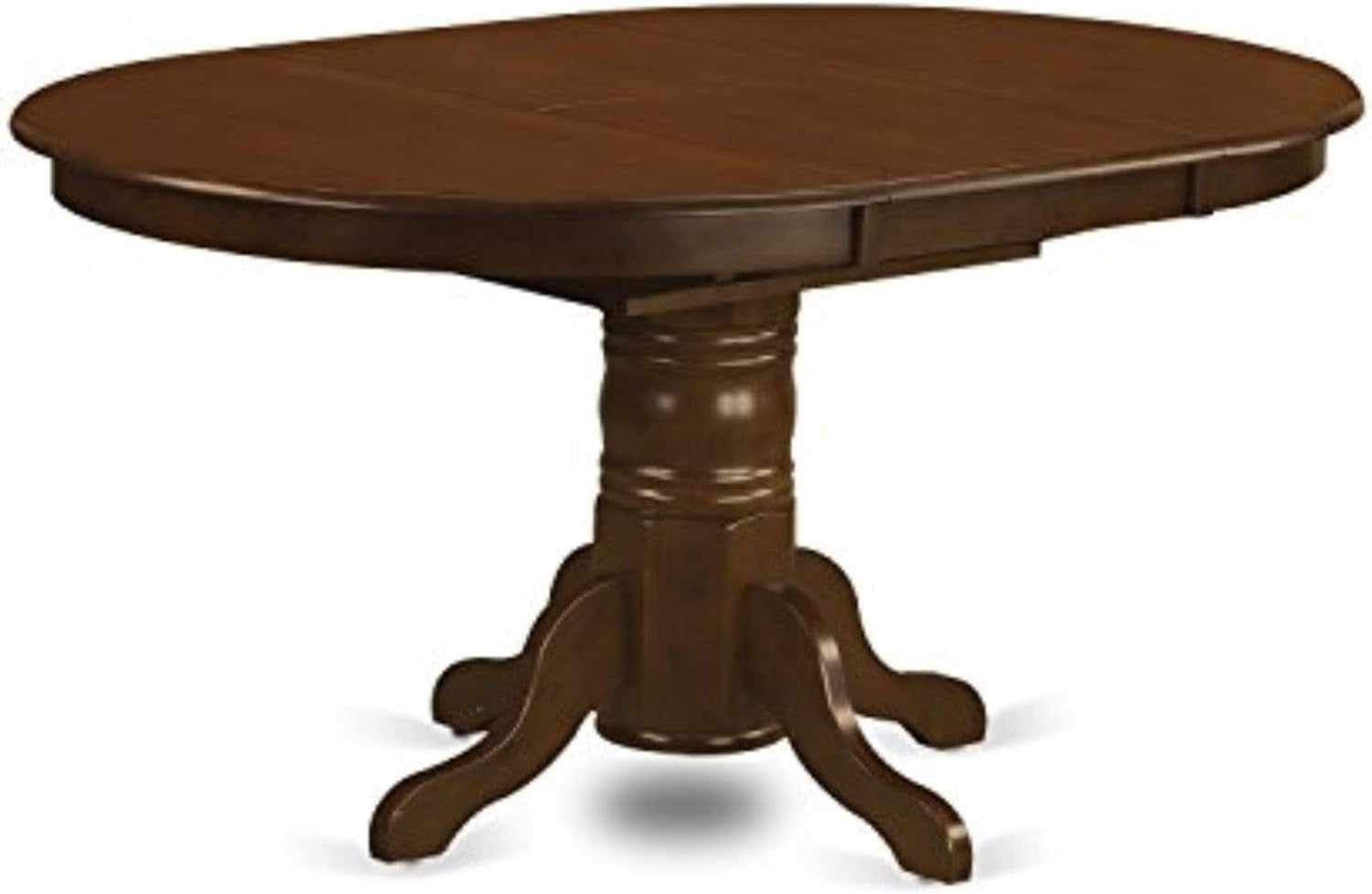 KET-ESP-TP Kenley Dining Room Table - an Oval Solid Wood Table Top with Butterfly Leaf & Pedestal Base, 42X60 Inch, Espresso-0