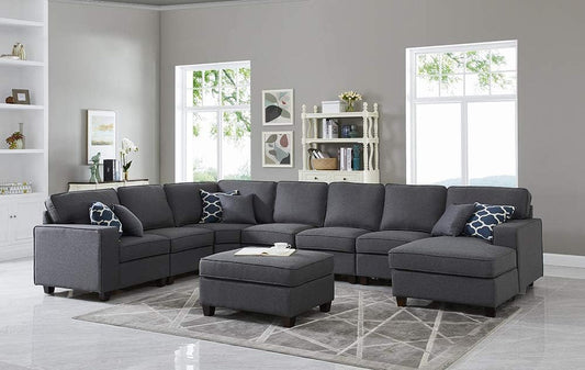 Maison Sectional Modular Sofa with Ottoman for Living Room, Apartment, Bedroom, Office, Dorm-0