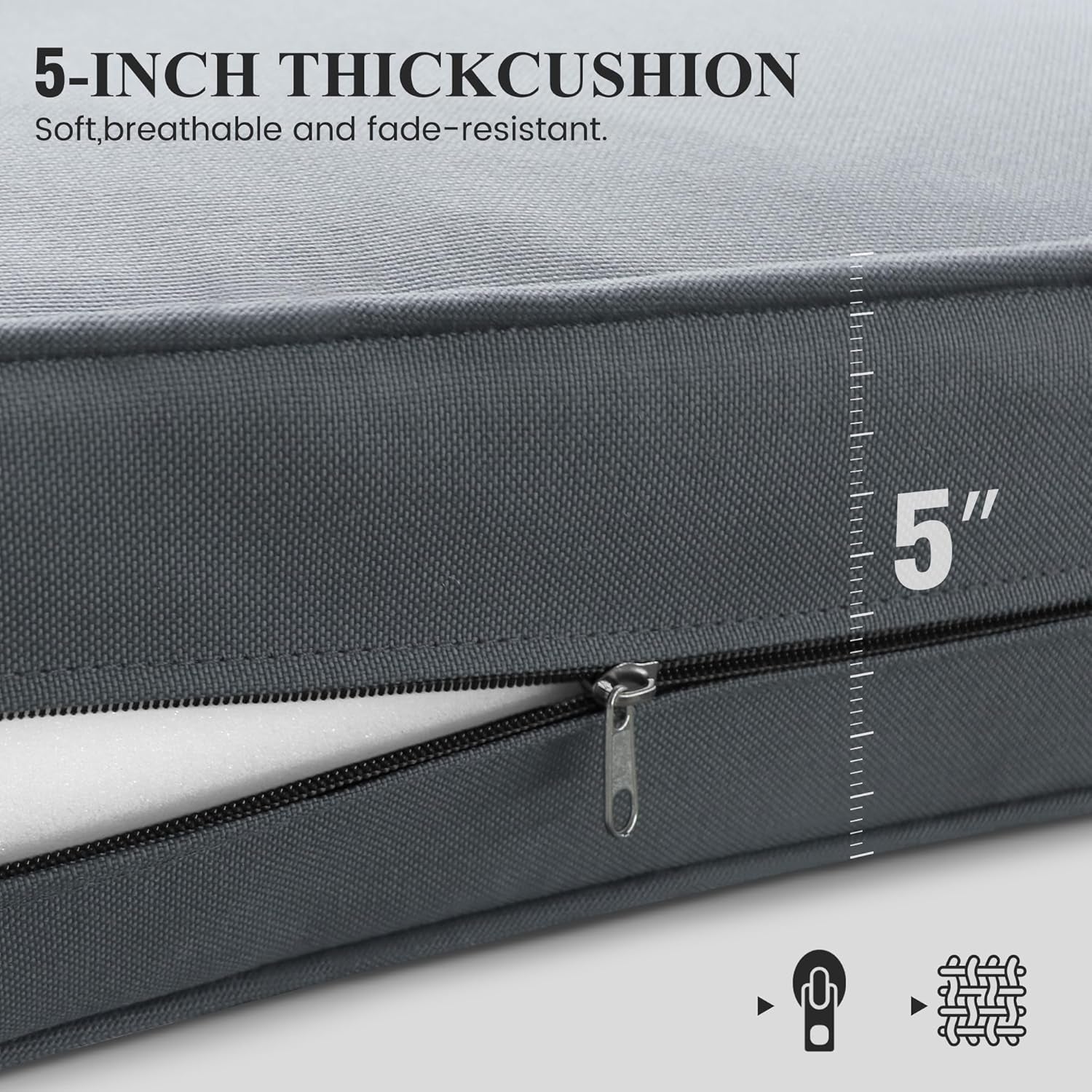 Aluminum Patio Furniture Set, 7 Piece Metal Outdoor Furniture Set, Patio Furniture Set with Waterproof Covers for Backyard Garden（Grey）-2