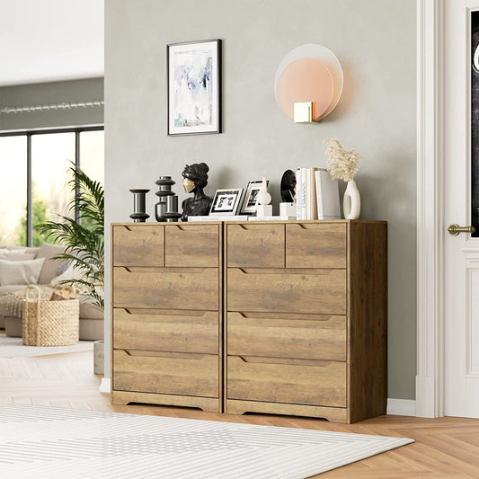 Rustic Brown 5 Drawer Modern Dresser-0