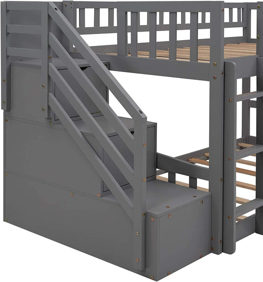 Twin Metal Bunk Beds with Guard Rail-1