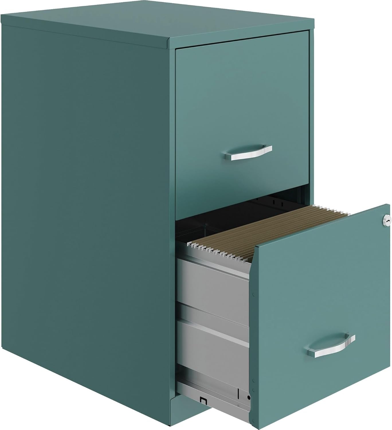 2-Drawer File Cabinet, 14.2" X 18" X 24.5", Teal-4