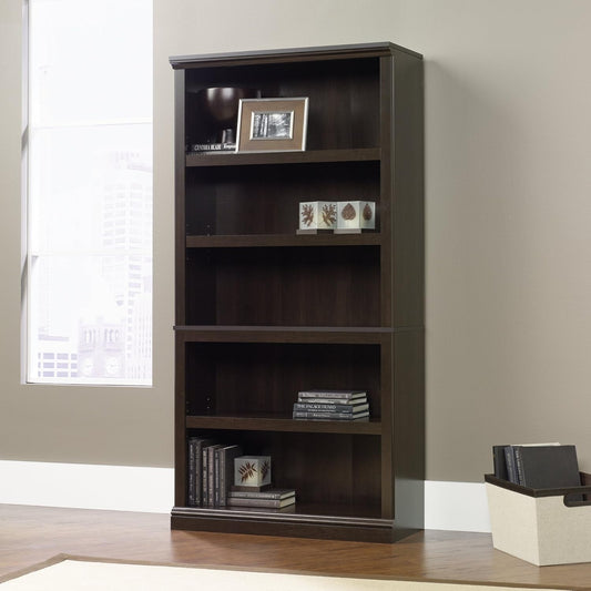 5-Shelf Bookcase/ Book Shelf, L: 35.28" X W: 13.23" X H: 69.76", Cinnamon Cherry Finish-1