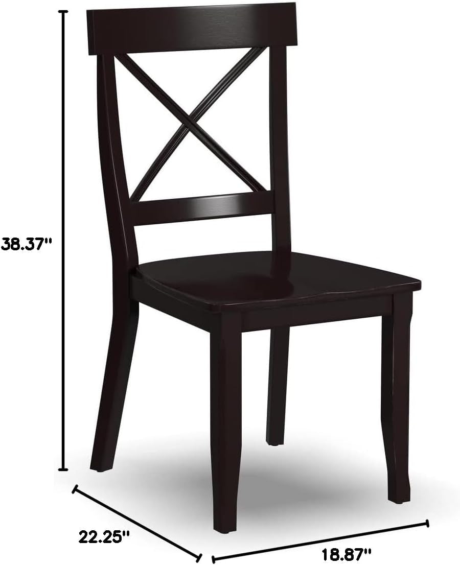 Home Styles 5177-802 Classic White Pair of Dining Chairs 18"-7/8" W, 22"-1/4" D, 38"-3/8" H-2