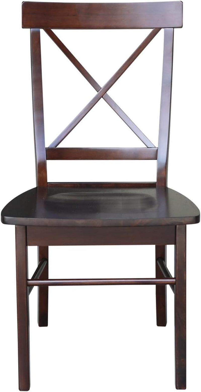 International Concepts X- Back Chair, with Solid Wood Seat, Java-3