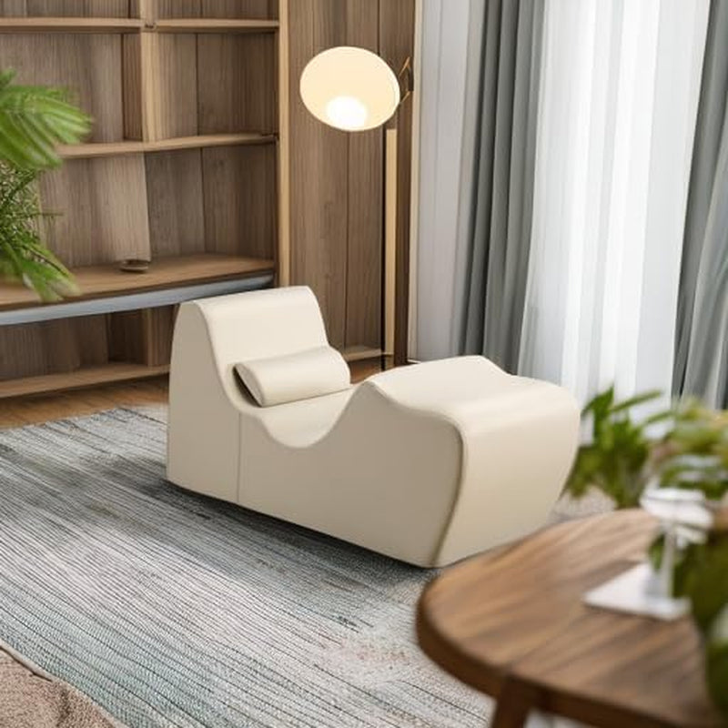 Lotus Zero Gravity Chaise Lounger, Foam Recliner for Living Room, Ergonomic Positioning for Better Relaxation, Pillow Included, No Assembly, Oatmeal-0