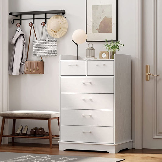 Vertical 6 Drawer Dresser, Wooden Storage-0