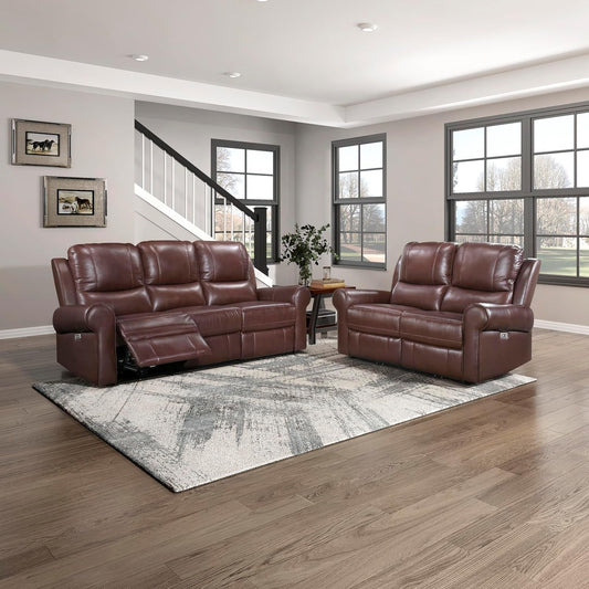 Jaunt Wall-Hugger Power Reclining Living Room Sofa Set, 2-Piece, Brown-0