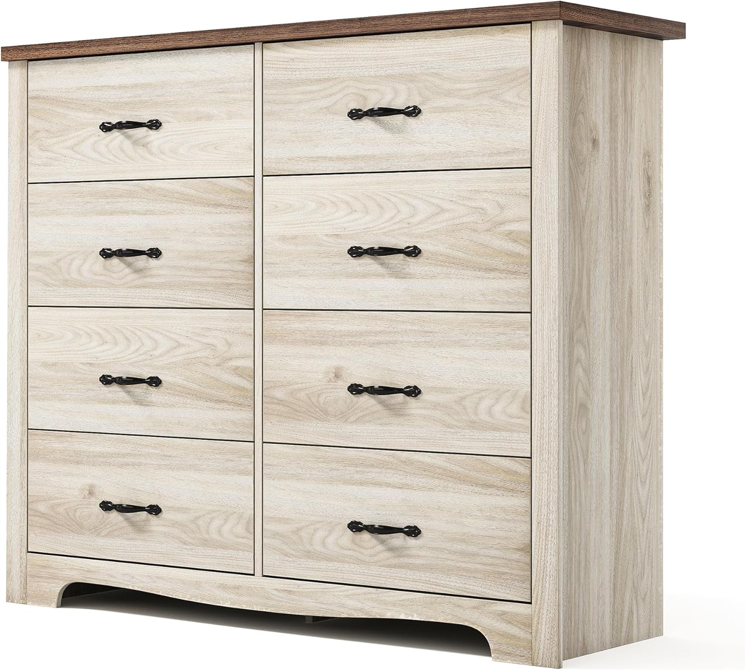 8 Drawers Dresser for Bedroom, Wood Bedroom Dresser Modern Drawer Chest, 8 Chest of Drawer, Tall Dresser for Closet, Dressers Organizer for Living Room, Closet, Hallway-0