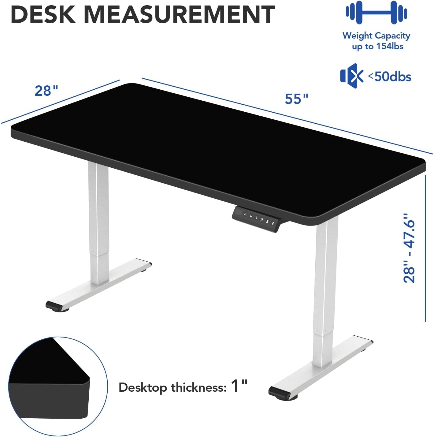Ergonomic Electric Standing Desk with Memory Controller-3