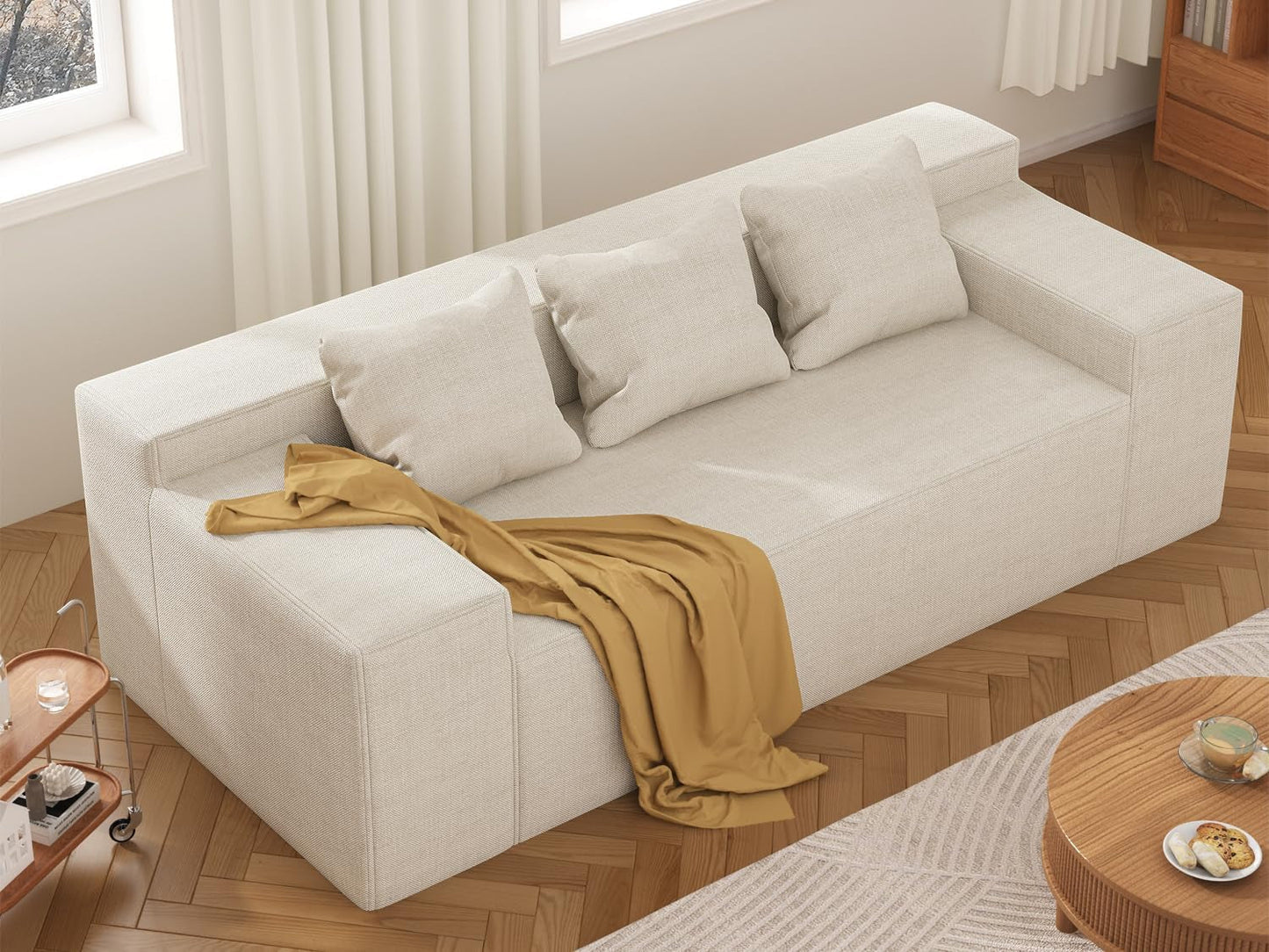Comfy Modern 3-Seater Sofa with Pillows, No Assembly-1