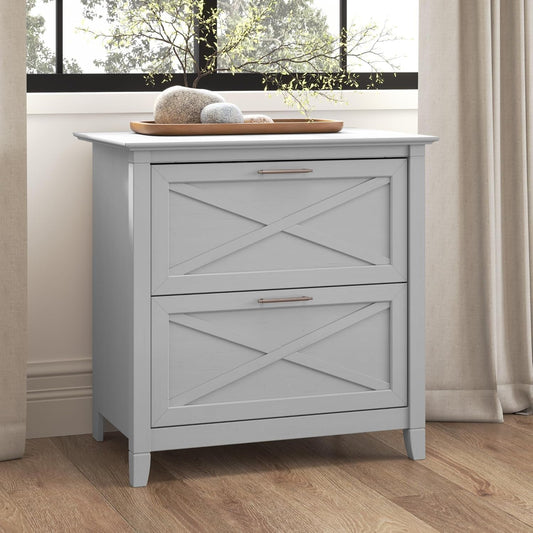 Bush Furniture Key West 2 Drawer Lateral File Cabinet in Cape Cod Gray | Document Storage for Home Office | Accent Chest with Drawers-1