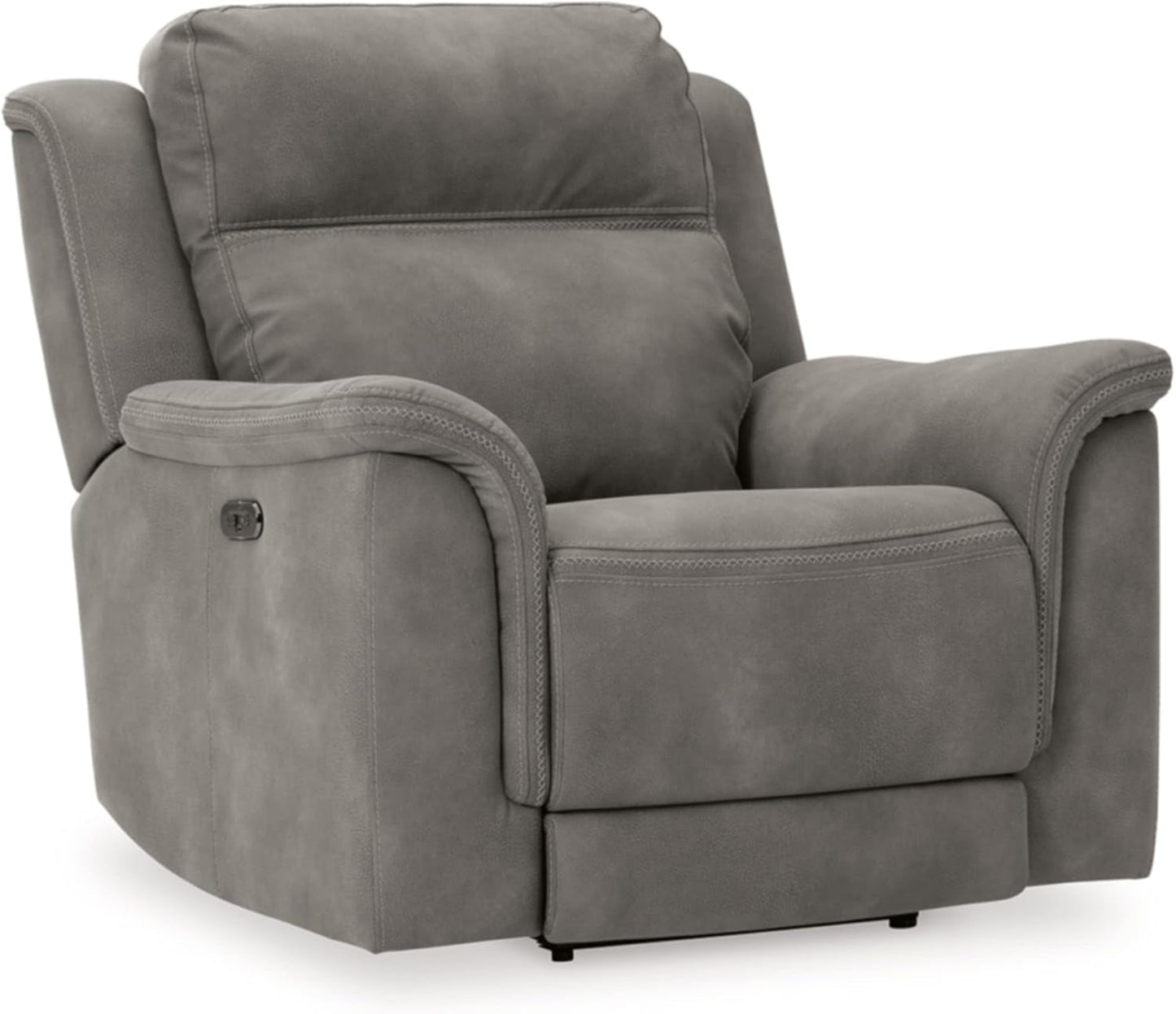 Next-Gen Durapella Power Recliner with Adjustable Headrest, Gray-0