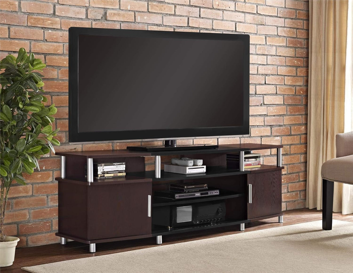 Carson TV Stand for Tvs up to 70", Cherry-1