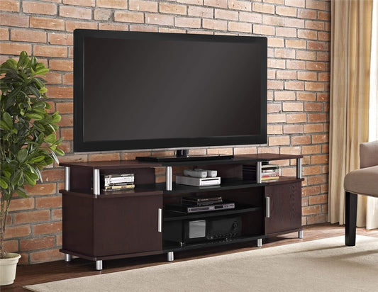 Carson TV Stand for Tvs up to 70", Cherry-1