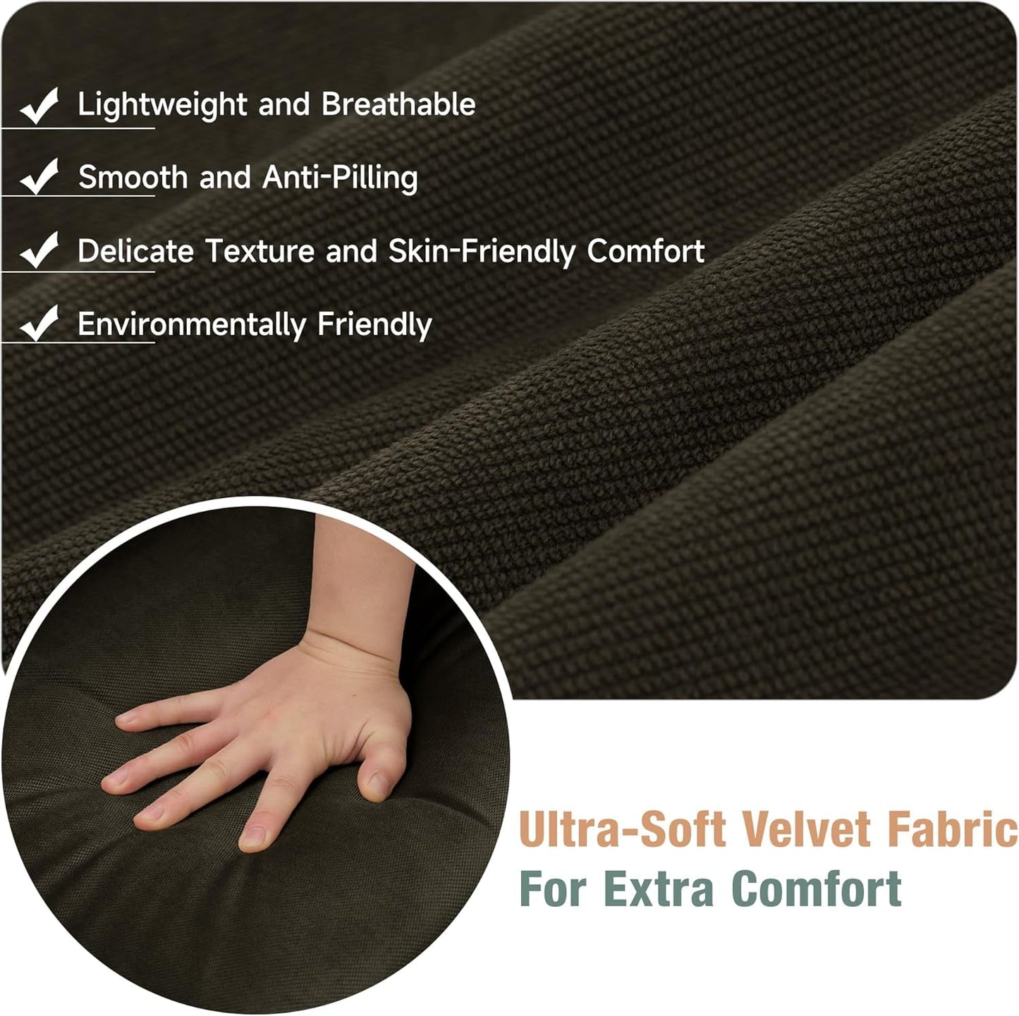 Swivel Rocker Recliner Adults, Rocking Small Recliner Chair for Small Spaces, Small Rocker Recliner Chair for Living Room, RV, Nursery, Bedroom, Dark Brown-4