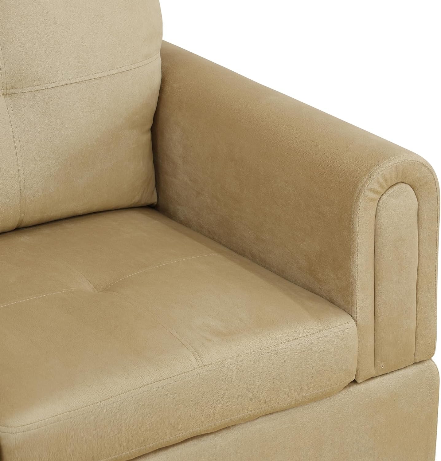 L Shaped Sectional Sofa with Ottoman, Modern Couches for Living Room, Microfiber Facing, Bedroom, Office-3