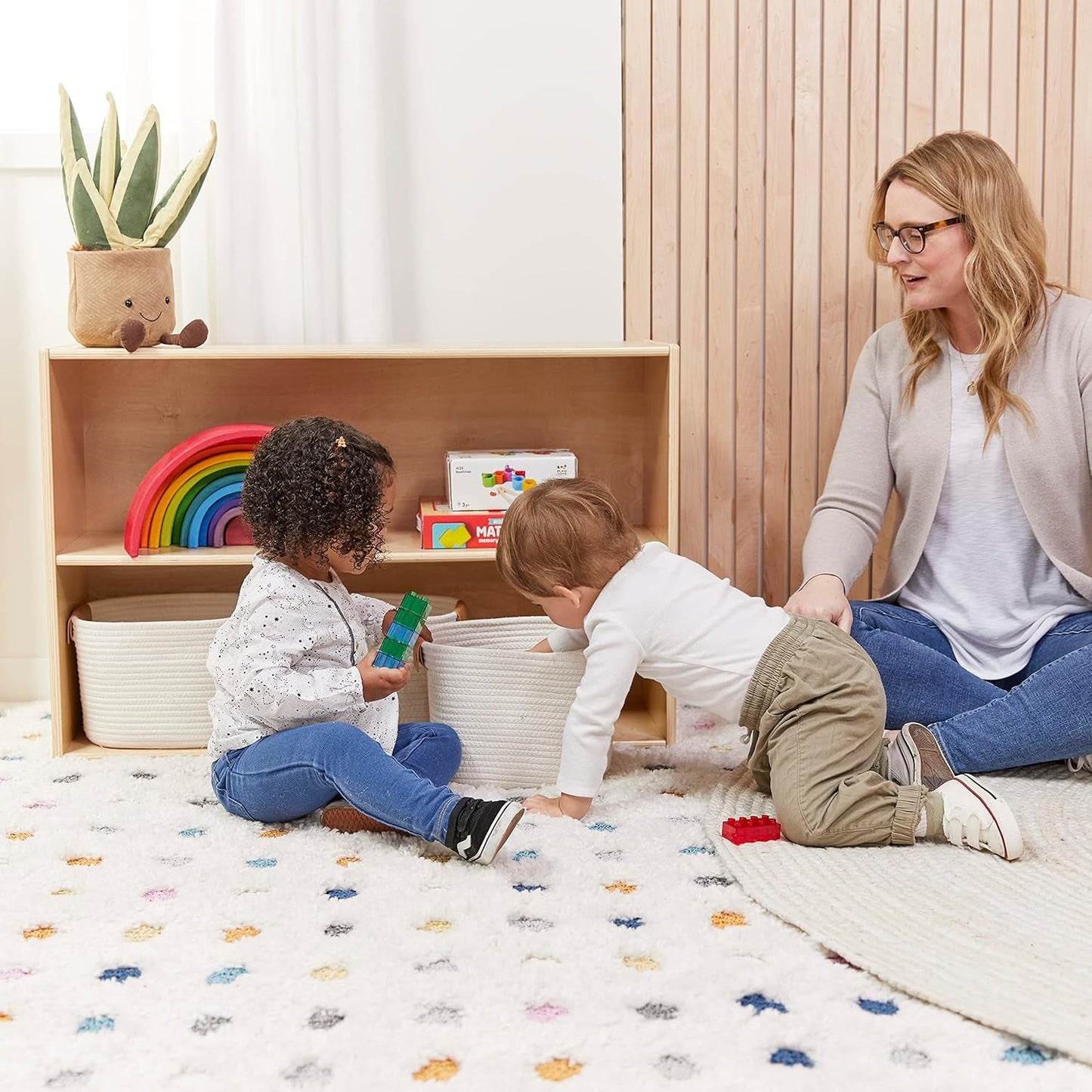 Streamline 2-Shelf Storage Cabinet, 24In, Kid'S Bookshelf, Natural-1