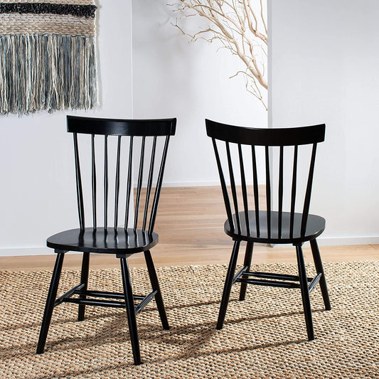 Parker Spindle Windsor Set of 2 Dining Chair, 17, Black-1