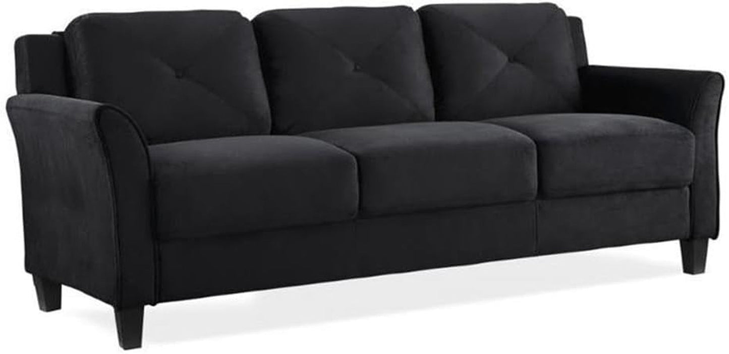 2 Piece Living Room Sofa and Loveseat Set in Black-2