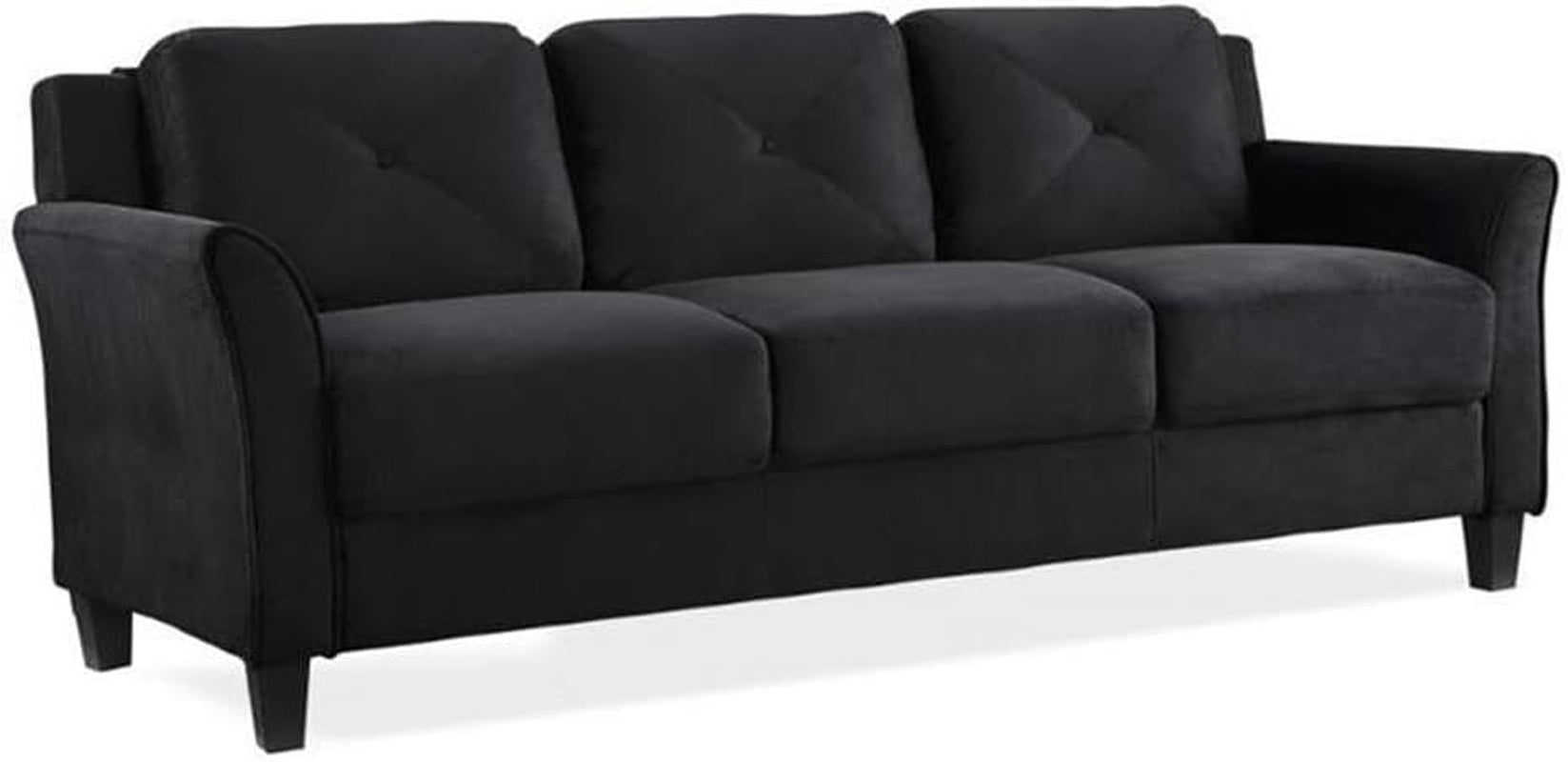 2 Piece Living Room Sofa and Loveseat Set in Black-2