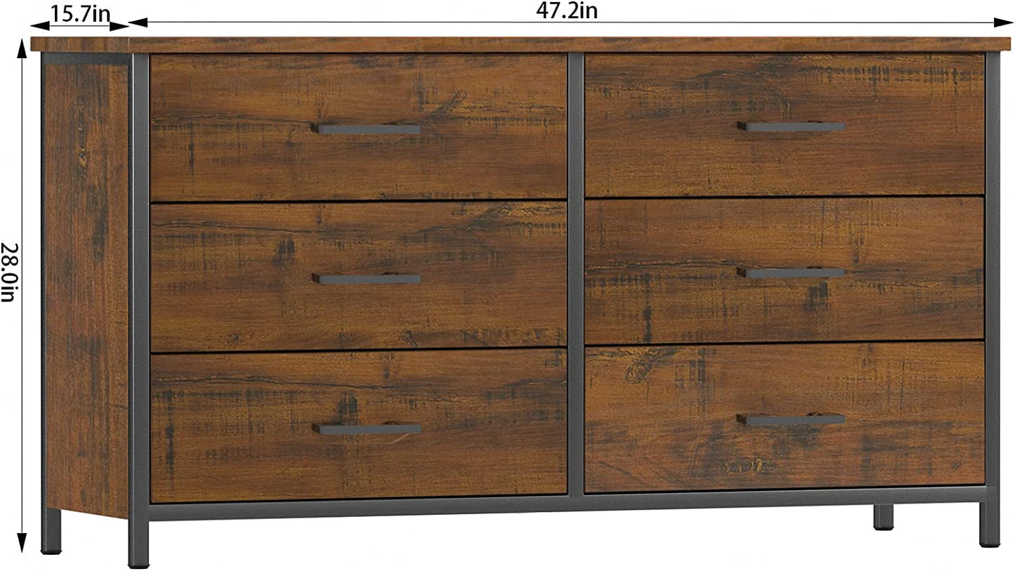Industrial 6-Drawer Double Dresser-3