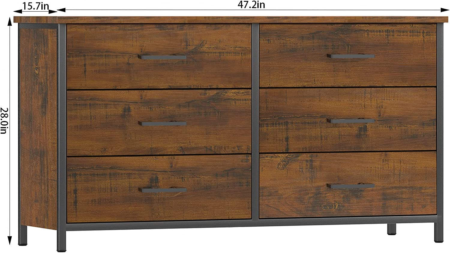 Industrial 6-Drawer Double Dresser-3