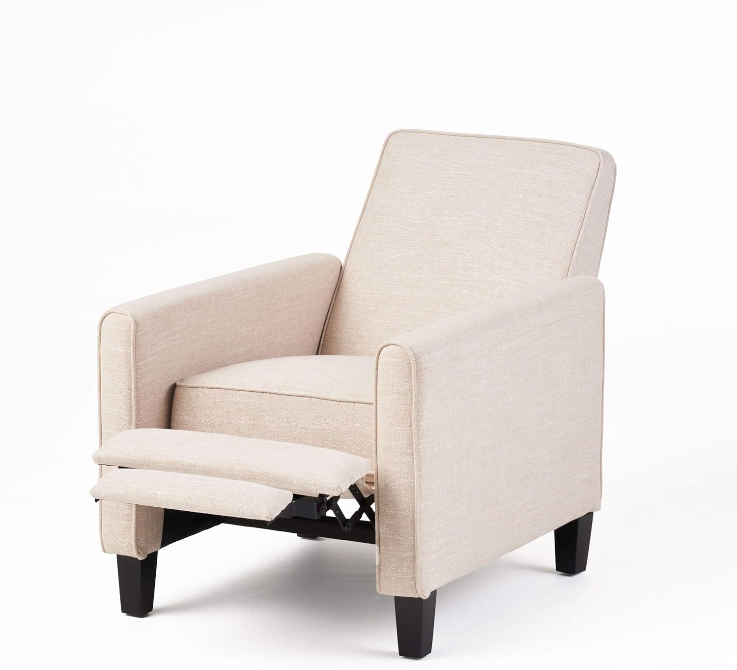 Emmie Fabric Recliner (Set of 2), Beige, Dark Brown-3