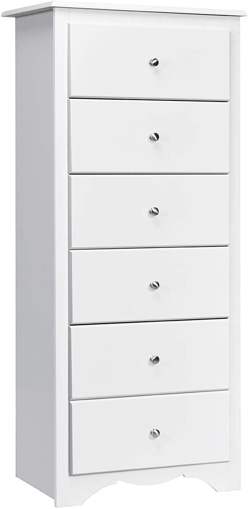 Wooden 6 Drawer Chest, White-0