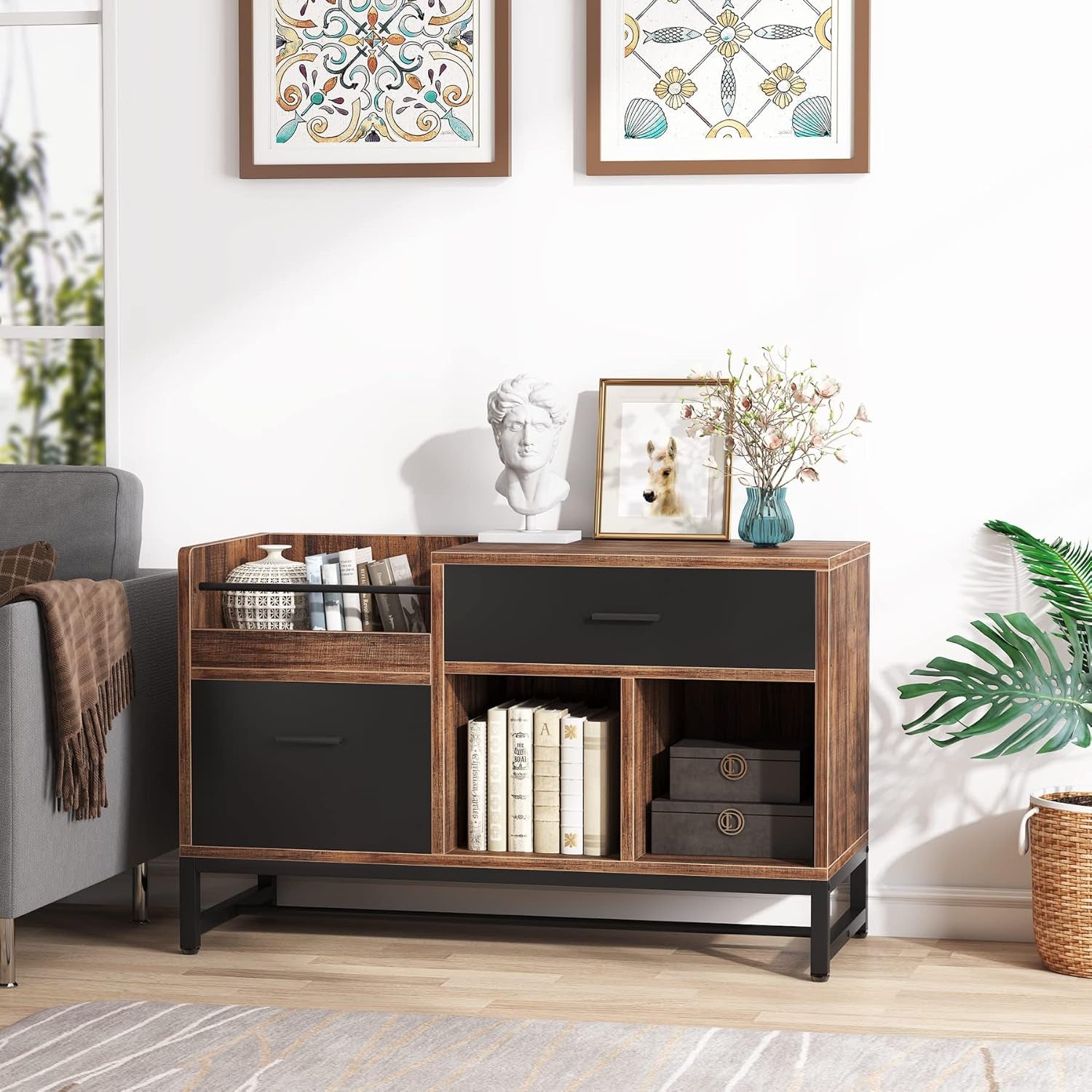 Rustic Brown 2 Drawer Lateral File Cabinet-0