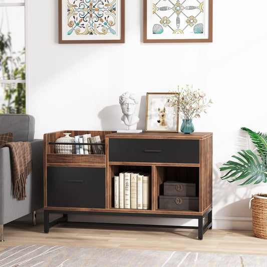 Rustic Brown 2 Drawer Lateral File Cabinet-0