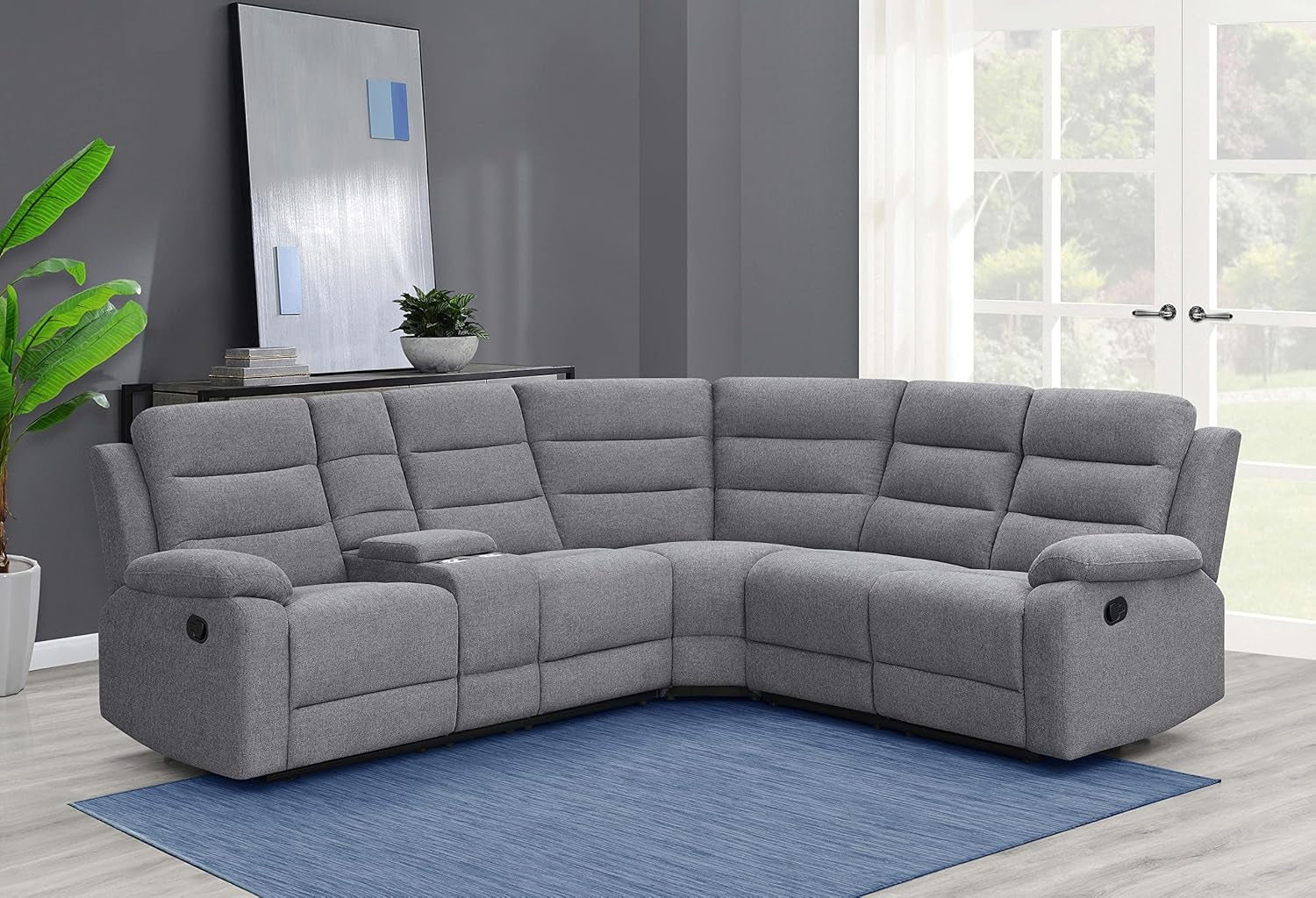 David 3-Piece Motion Sectional Sofa in Smoke-0