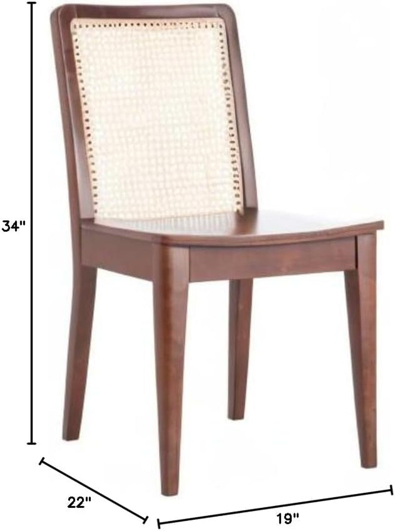 Home Collection Benicio Dark Brown/Natural Rattan Dining Chair (Set of 2) DCH1005A-SET2-2