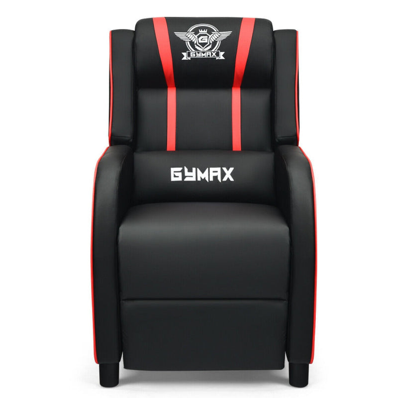 Massage Gaming Recliner PU Leather Chair with Footrest-3