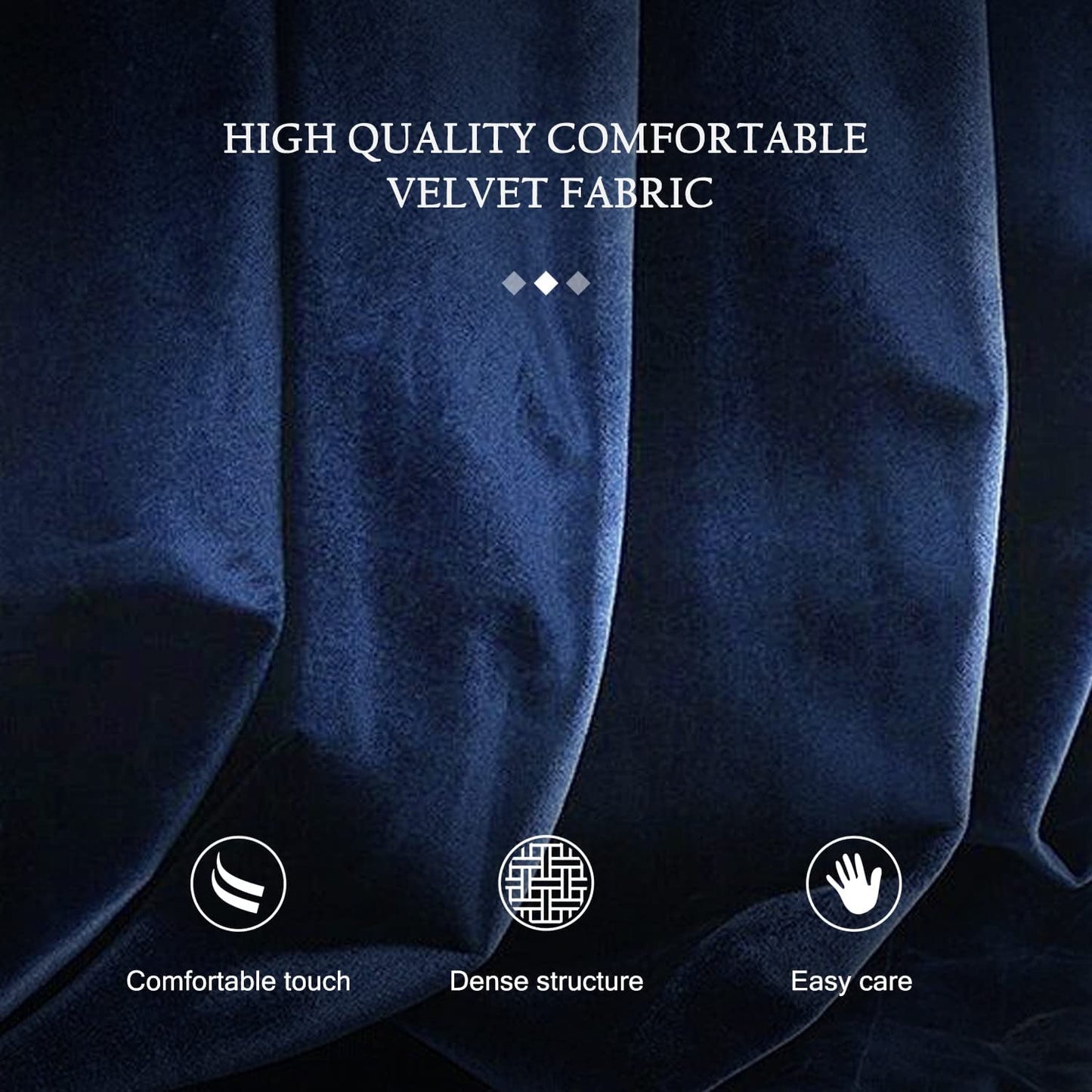 Blue Velvet Upholstered Dining Chairs Set of 6-3