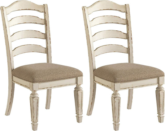 Realyn Dining Room Upholstered Chair 2 Count, Antique White-0
