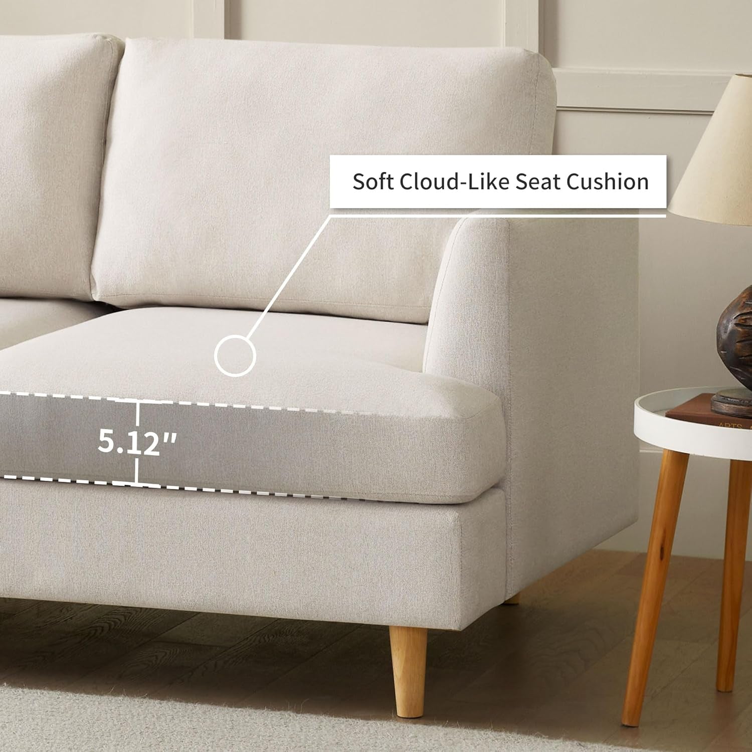 Modern Beige Loveseat for Small Spaces-4