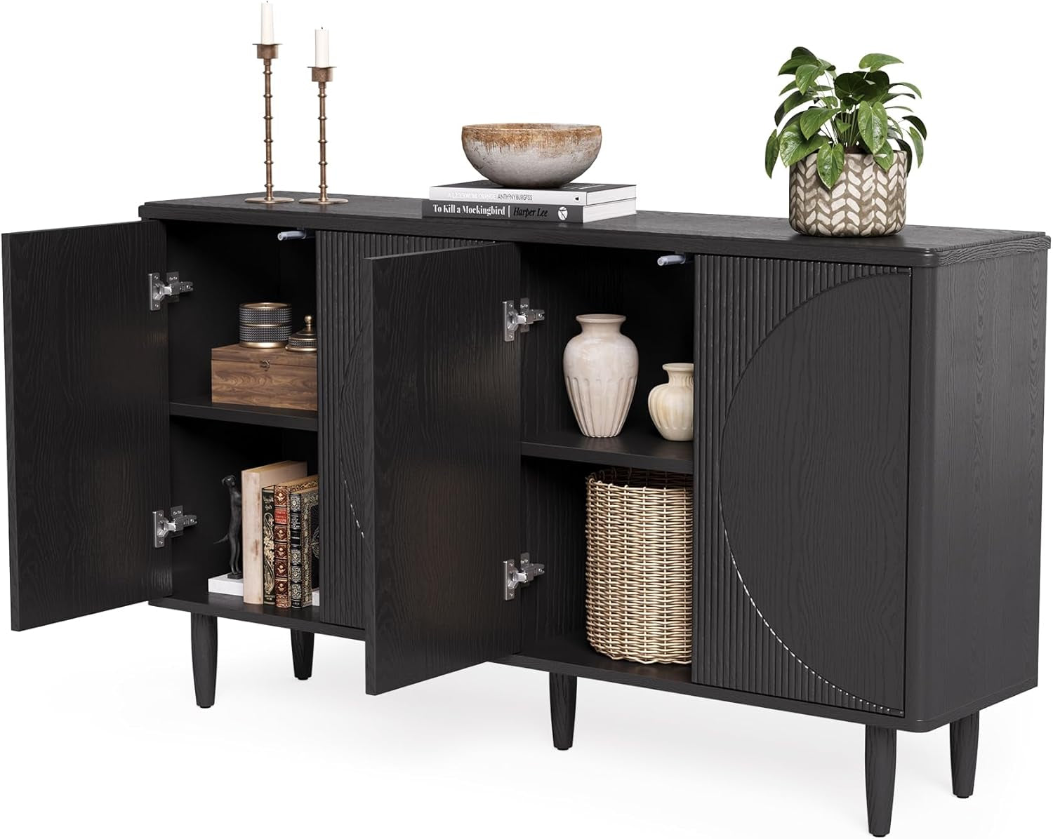 Modern 59-Inch Sideboard Buffet Table with Storage-4