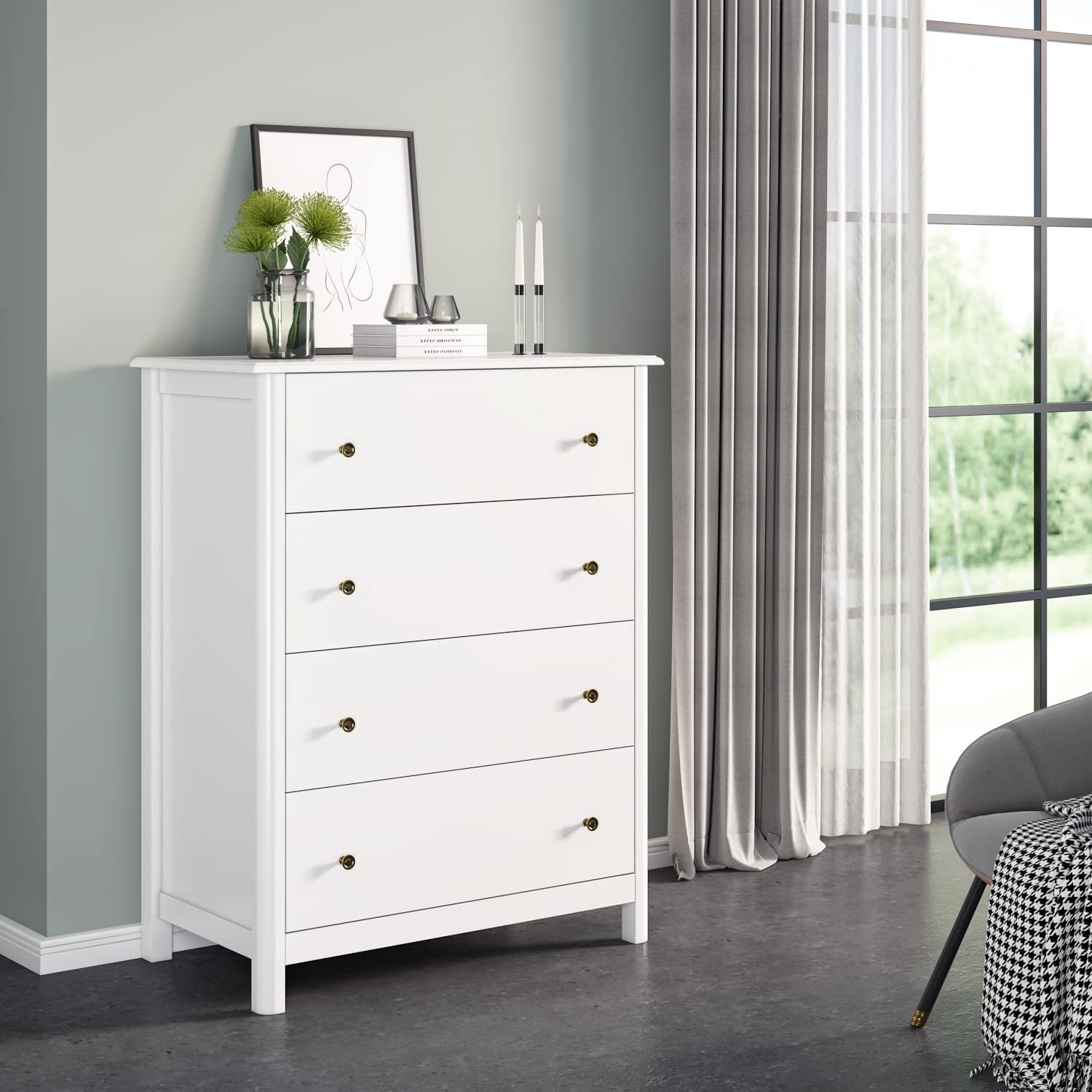 Modern 4-Drawer Chest of Drawers, Nursery, Living Room-0