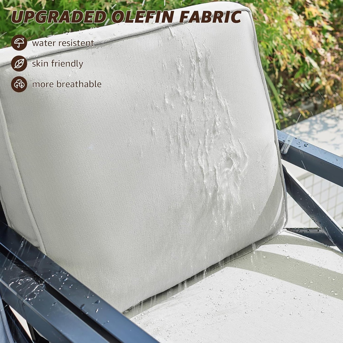 Outdoor Patio Furniture 4 Pieces Set, Modern Patio Conversation Sets, Outdoor Sectional Metal Sofa with 5.5 Inch Cushion and Coffee Table for Balcony, Garden-1