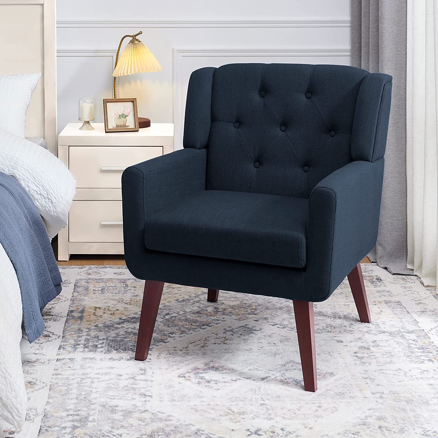 Comfy Button-Tufted Accent Chairs for Living Room-0