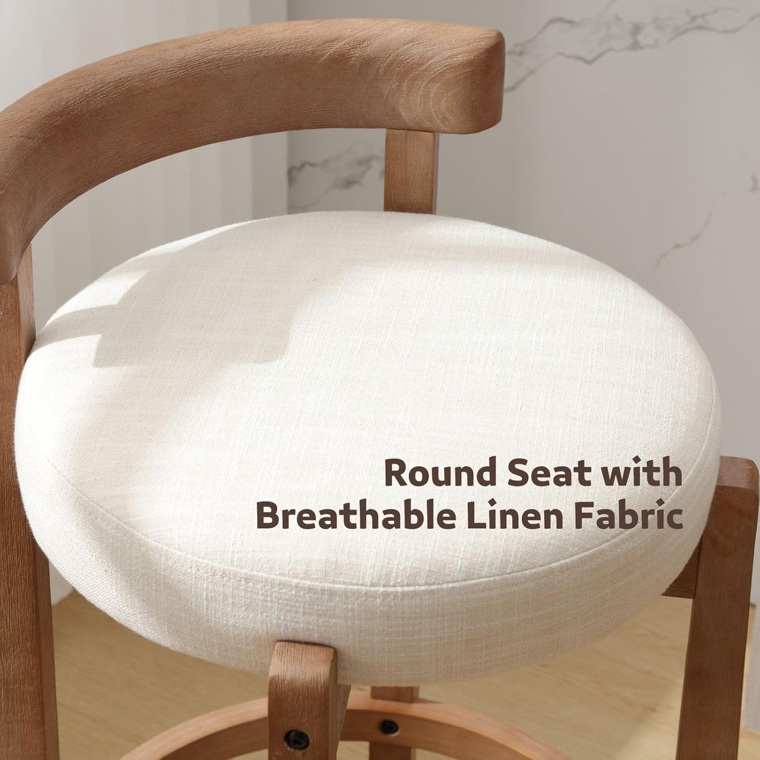 Beige Modern Wood Counter Stools (Set of 2)-3