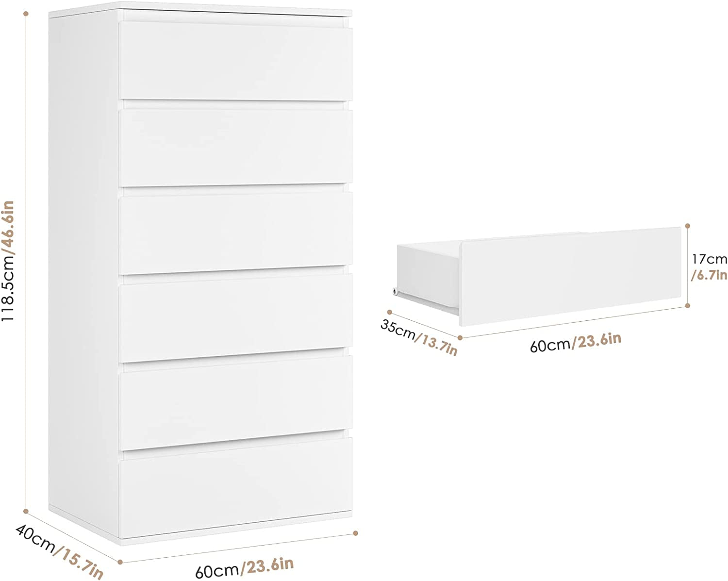 Wooden 6-Layer Chest with Sliding Rail-2