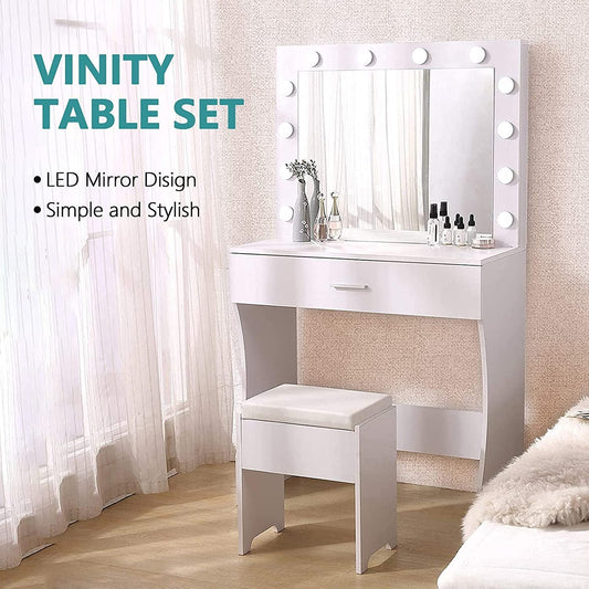Adjustable Brightness Large Drawer Vanity-1